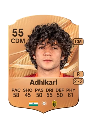 Adhikari - 55 - Rare EA FC 27 card