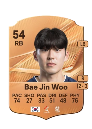 Bae Jin Woo - 54 - Rare EA FC 27 card
