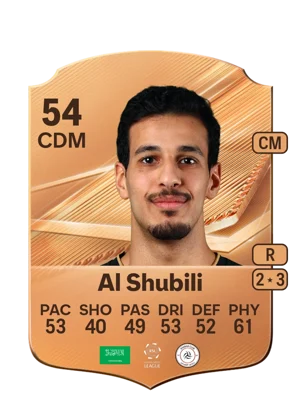 Al Shubili - 54 - Rare EA FC 27 card