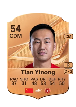 Tian Yinong - 54 - Rare EA FC 27 card