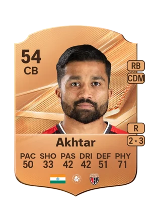 Akhtar - 54 - Rare EA FC 27 card