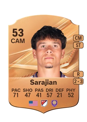 Sarajian - 53 - Rare EA FC 27 card