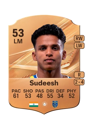 Sudeesh - 53 - Rare EA FC 27 card