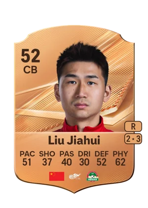 Liu Jiahui - 52 - Rare EA FC 27 card