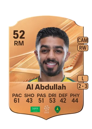 Al Abdullah - 52 - Rare EA FC 27 card