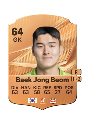 Baek Jong Beom - 64 - Rare EA FC 27 card