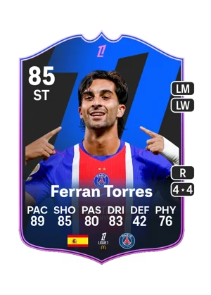 Ferran Torres - 85 - POTM Ligue 1 EA FC 27 card